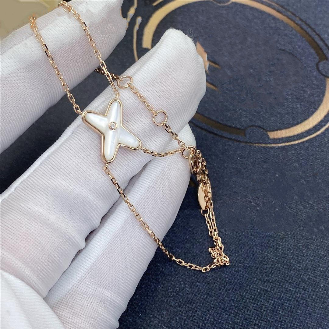 DIANA JEUX BRACELET WHITE MOP PINK GOLD 1 DIAMOND