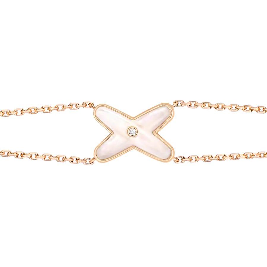 DIANA JEUX BRACELET WHITE MOP PINK GOLD 1 DIAMOND