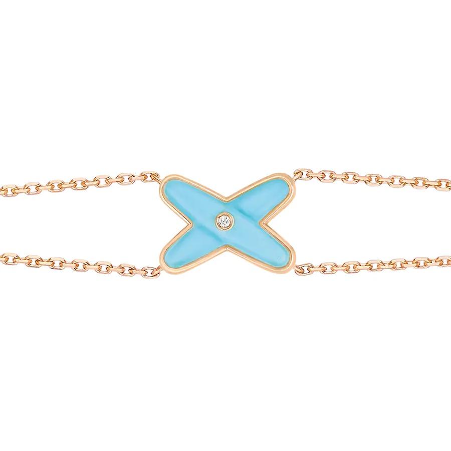 DIANA JEUX BRACELET TURQUOISE PINK GOLD 1 DIAMOND
