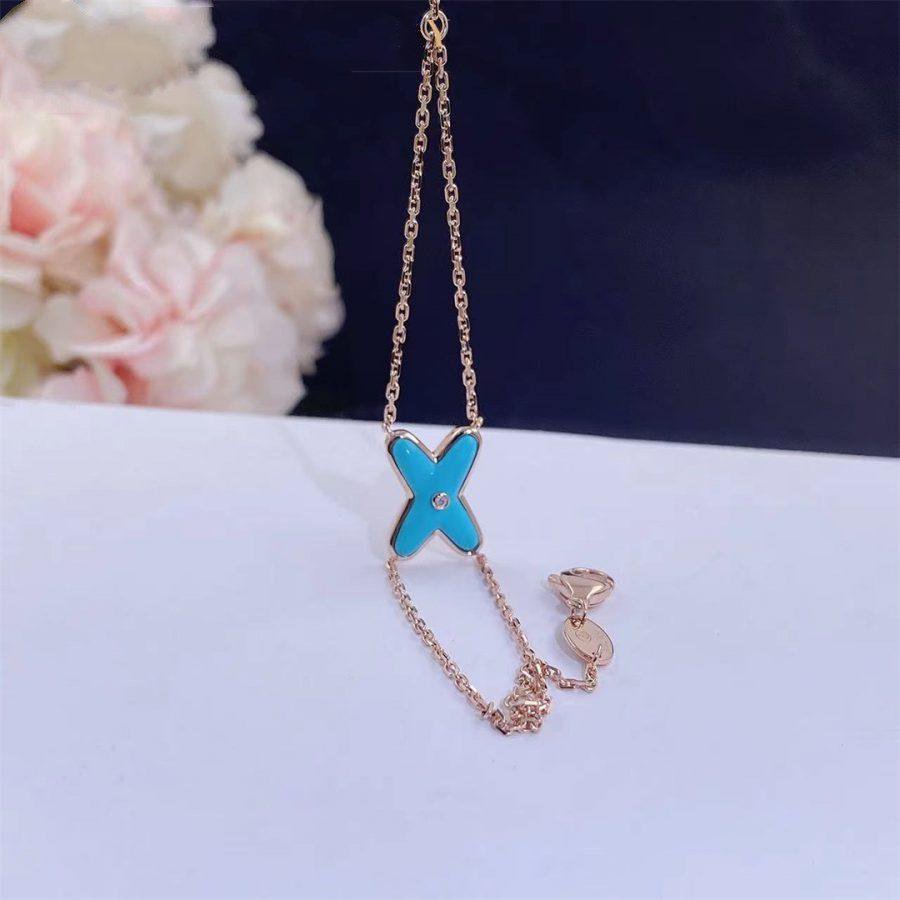 DIANA JEUX BRACELET TURQUOISE PINK GOLD 1 DIAMOND