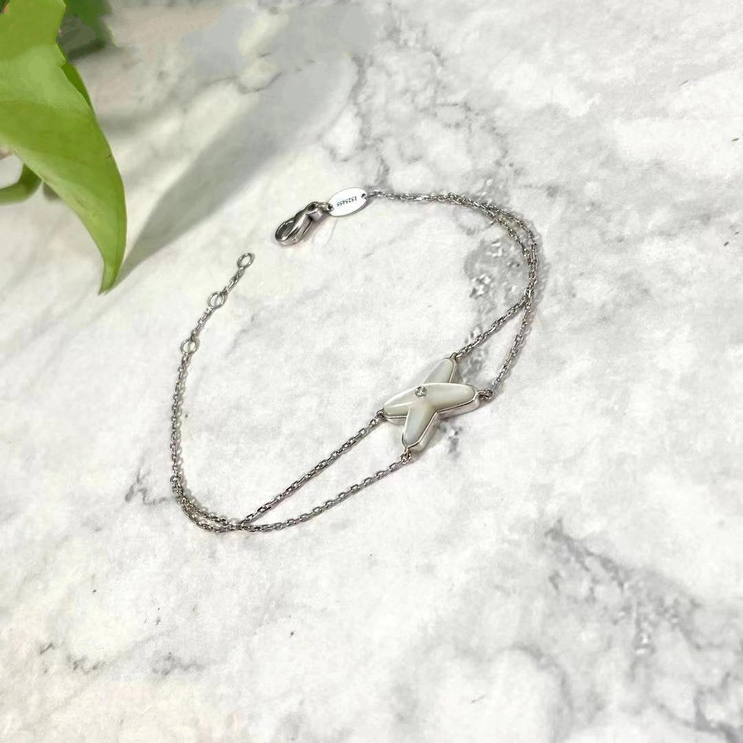 DIANA JEUX BRACELET WHITE MOP SILVER 1 DIAMOND