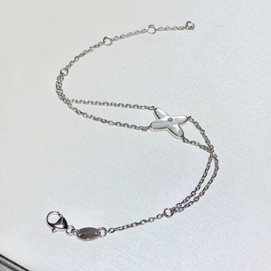 DIANA JEUX BRACELET WHITE MOP SILVER 1 DIAMOND