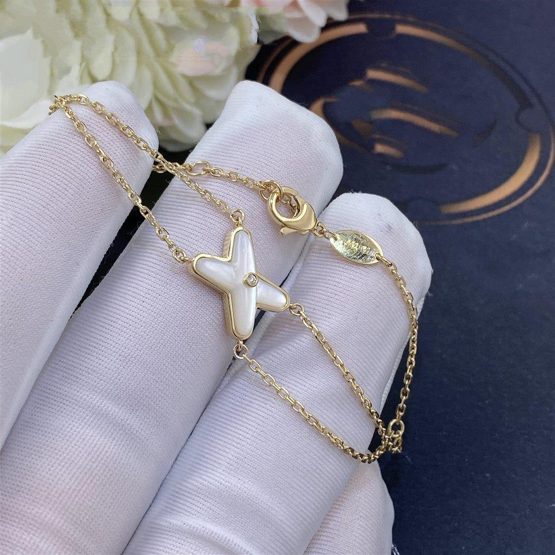 DIANA JEUX BRACELET WHITE MOP GOLD 1 DIAMOND