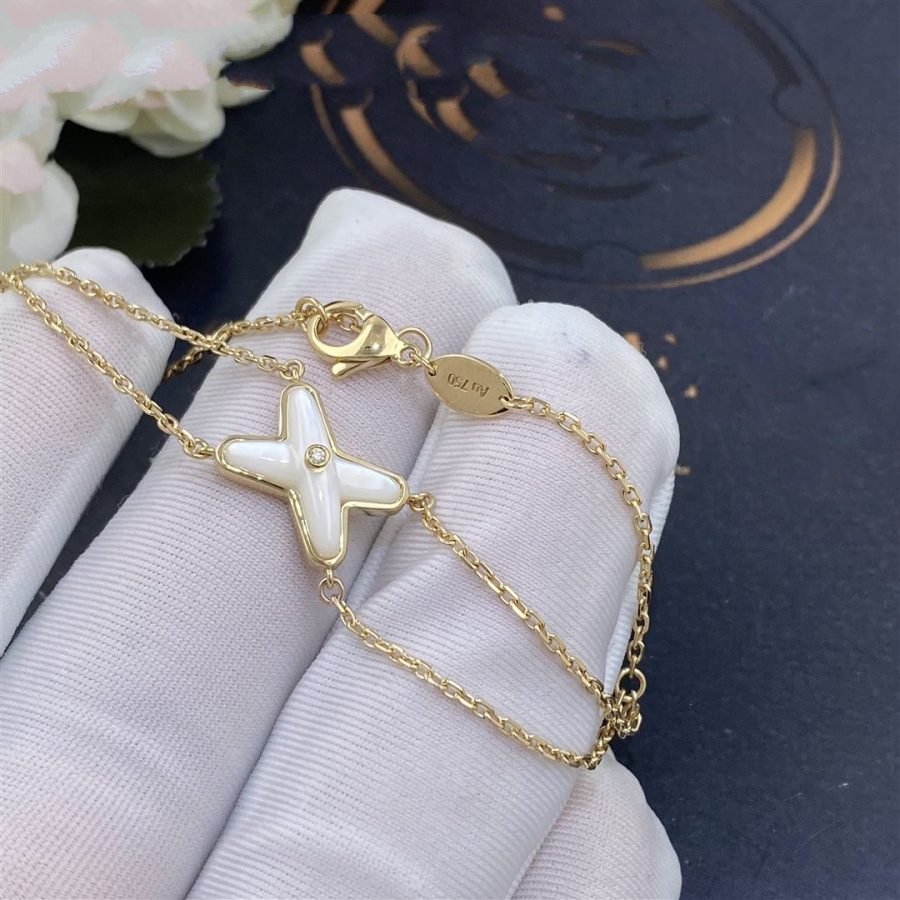 DIANA JEUX BRACELET WHITE MOP GOLD 1 DIAMOND