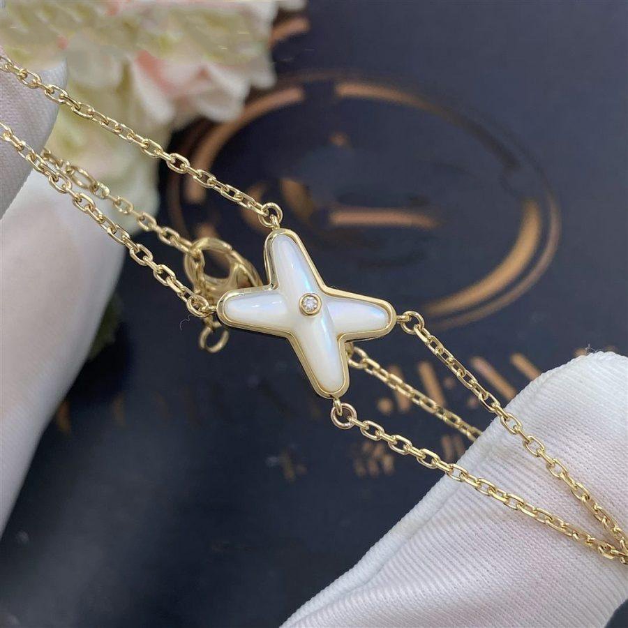 DIANA JEUX BRACELET WHITE MOP GOLD 1 DIAMOND