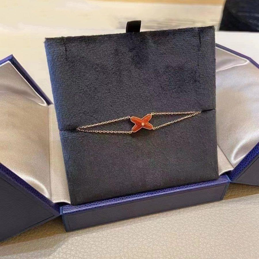DIANA JEUX BRACELET CARNELIAN PINK GOLD 1 DIAMOND