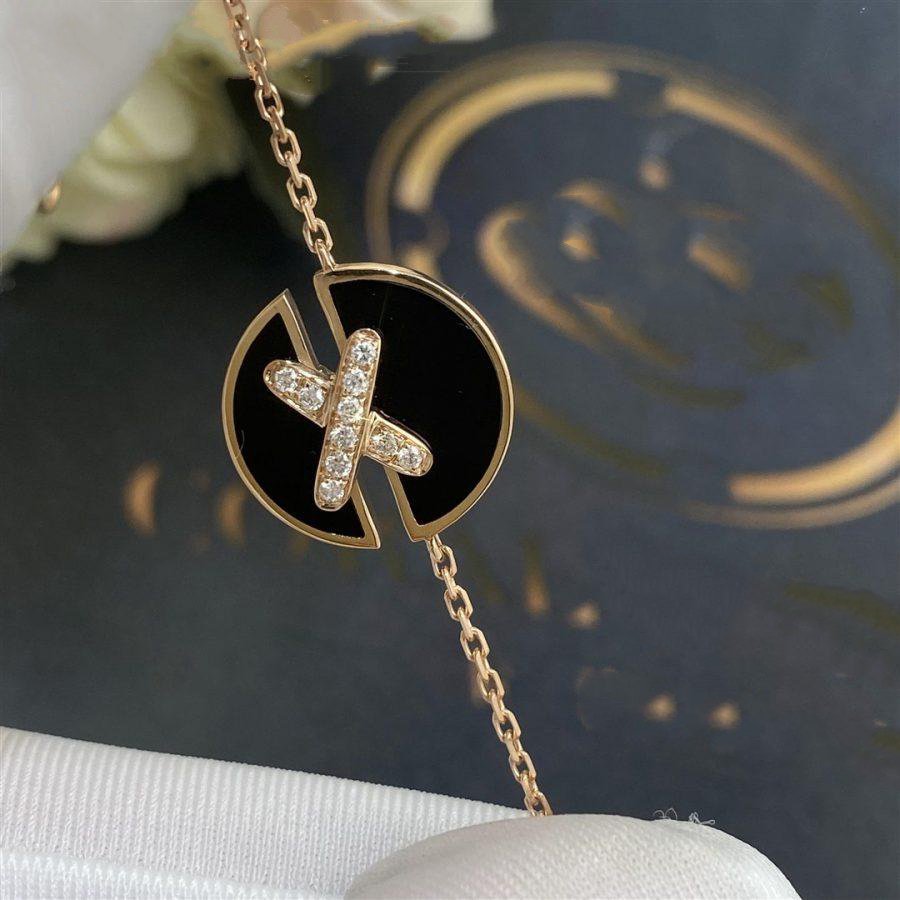 DIANA JEUX DE BRACELET ONYX PINK GOLD DIAMOND