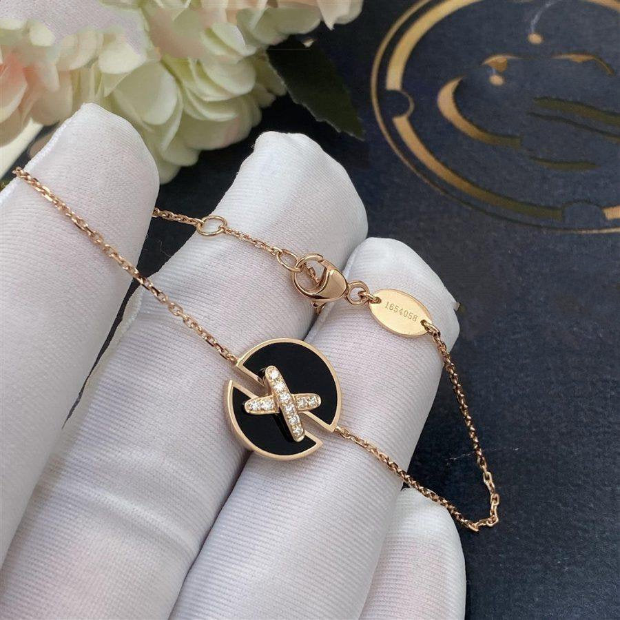 DIANA JEUX DE BRACELET ONYX PINK GOLD DIAMOND