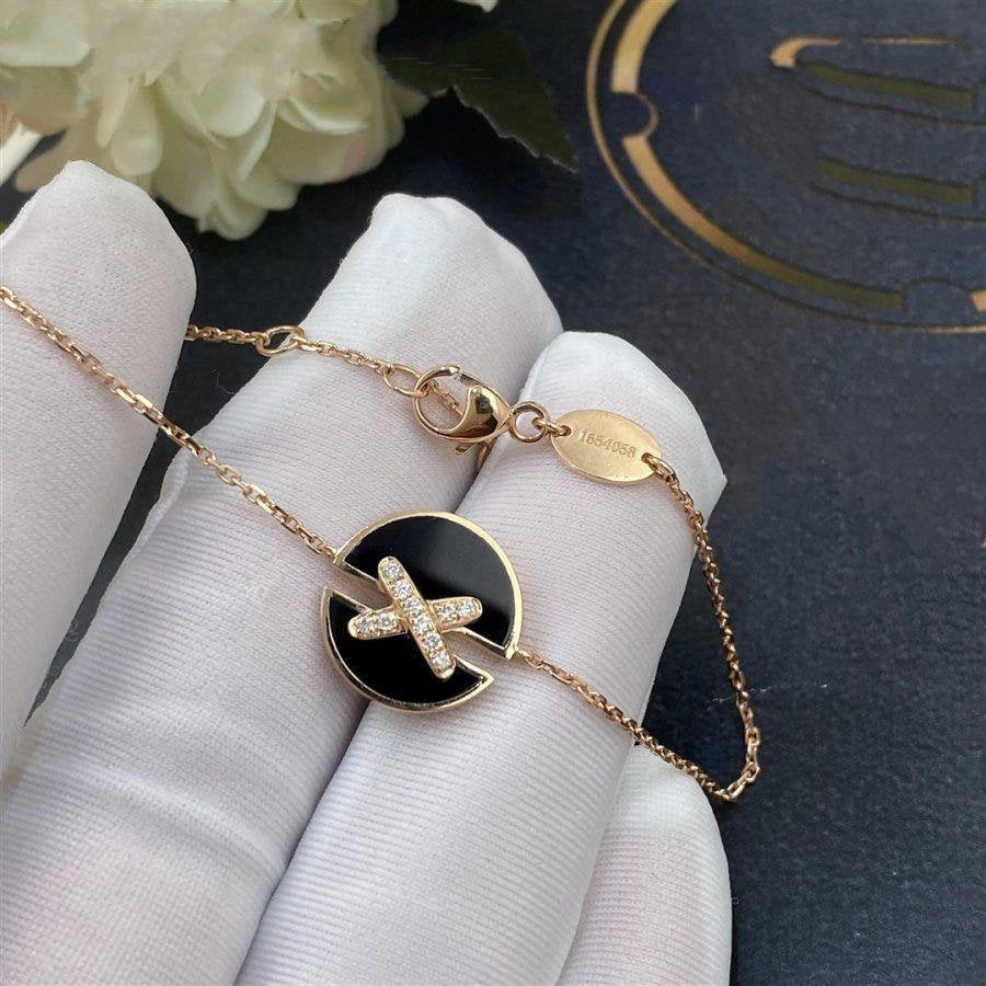 DIANA JEUX DE BRACELET ONYX PINK GOLD DIAMOND