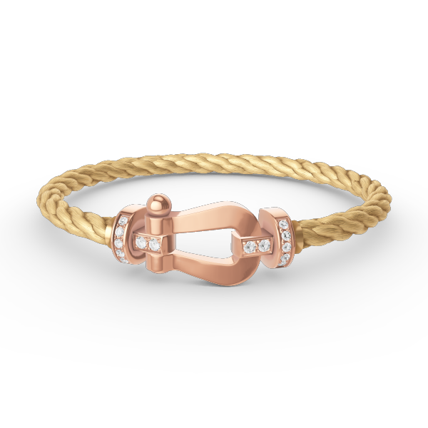 DIANA FORCE LARGE HORSESHOE HALF DIAMOND BRACELET ROSE GOLD