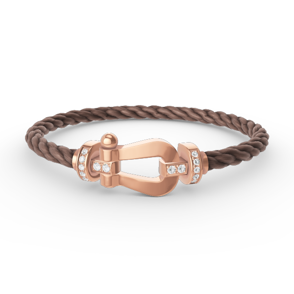 DIANA FORCE LARGE HORSESHOE HALF DIAMOND BRACELET ROSE GOLD