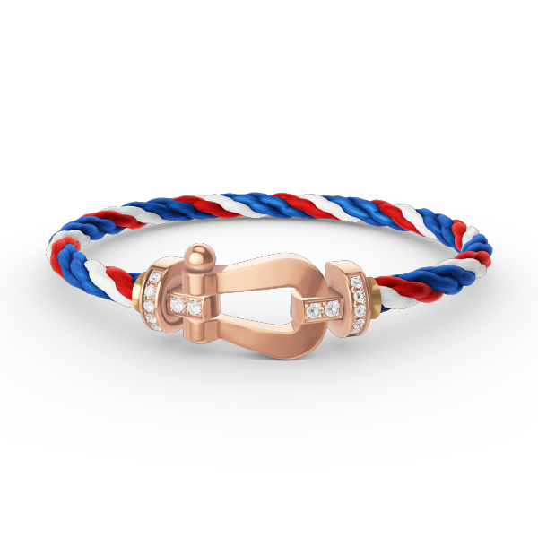 DIANA FORCE LARGE HORSESHOE HALF DIAMOND BRACELET ROSE GOLD