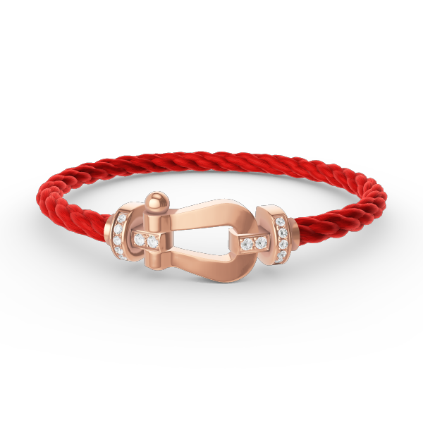 DIANA FORCE LARGE HORSESHOE HALF DIAMOND BRACELET ROSE GOLD