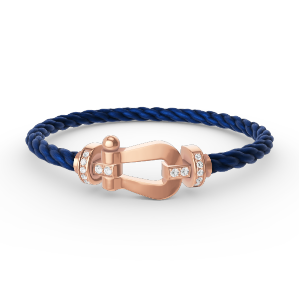 DIANA FORCE LARGE HORSESHOE HALF DIAMOND BRACELET ROSE GOLD