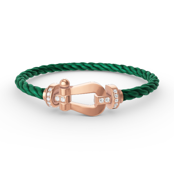 DIANA FORCE LARGE HORSESHOE HALF DIAMOND BRACELET ROSE GOLD