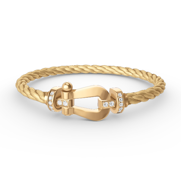 DIANA FORCE LARGE HORSESHOE HALF DIAMOND BRACELET GOLD