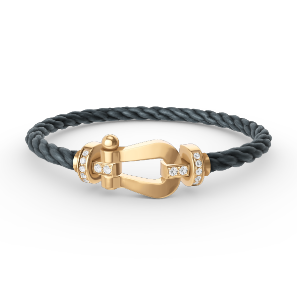 DIANA FORCE LARGE HORSESHOE HALF DIAMOND BRACELET GOLD