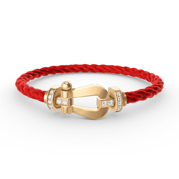 DIANA FORCE LARGE HORSESHOE HALF DIAMOND BRACELET GOLD