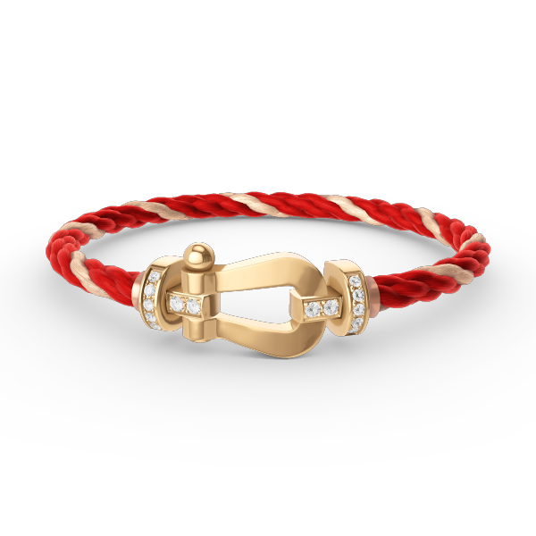 DIANA FORCE LARGE HORSESHOE HALF DIAMOND BRACELET GOLD