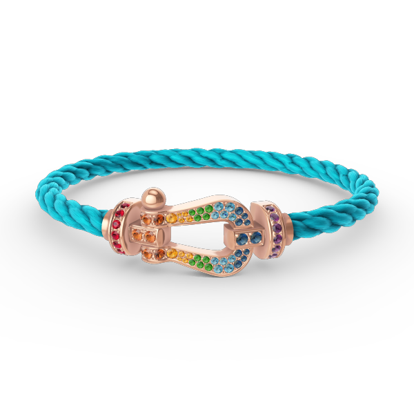 DIANA FORCE LARGE HORSESHOE COLORED DIAMOND BRACELET ROSE GOLD