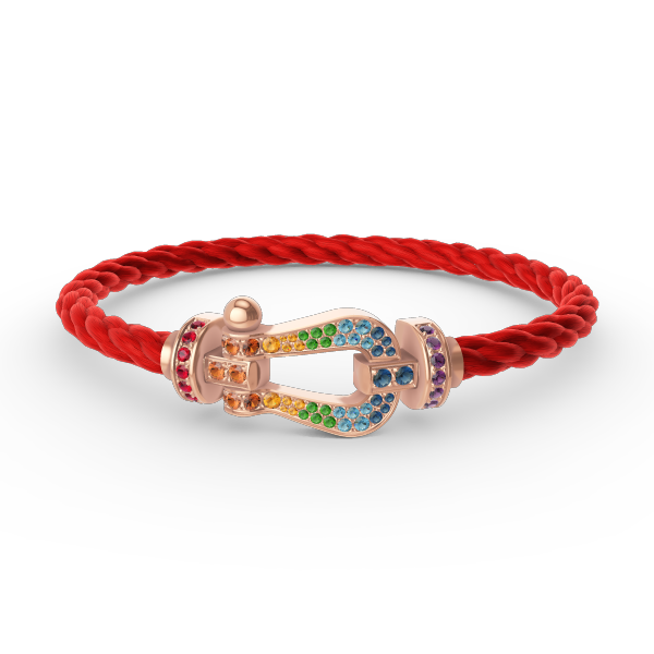 DIANA FORCE LARGE HORSESHOE COLORED DIAMOND BRACELET ROSE GOLD