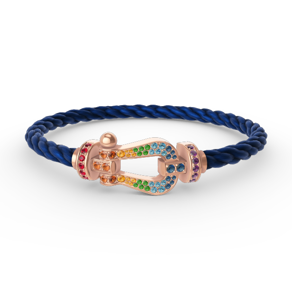 DIANA FORCE LARGE HORSESHOE COLORED DIAMOND BRACELET ROSE GOLD