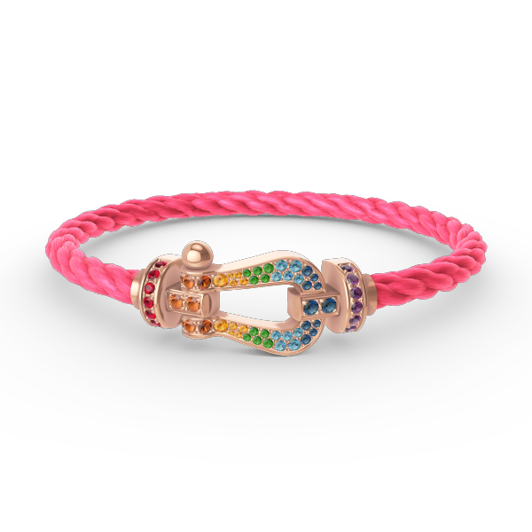 DIANA FORCE LARGE HORSESHOE COLORED DIAMOND BRACELET ROSE GOLD