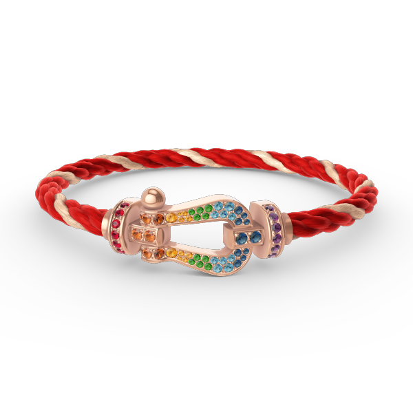 DIANA FORCE LARGE HORSESHOE COLORED DIAMOND BRACELET ROSE GOLD