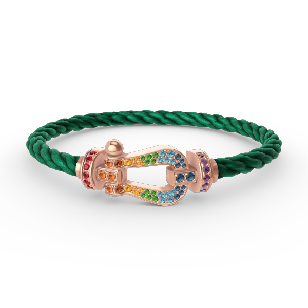 DIANA FORCE LARGE HORSESHOE COLORED DIAMOND BRACELET ROSE GOLD