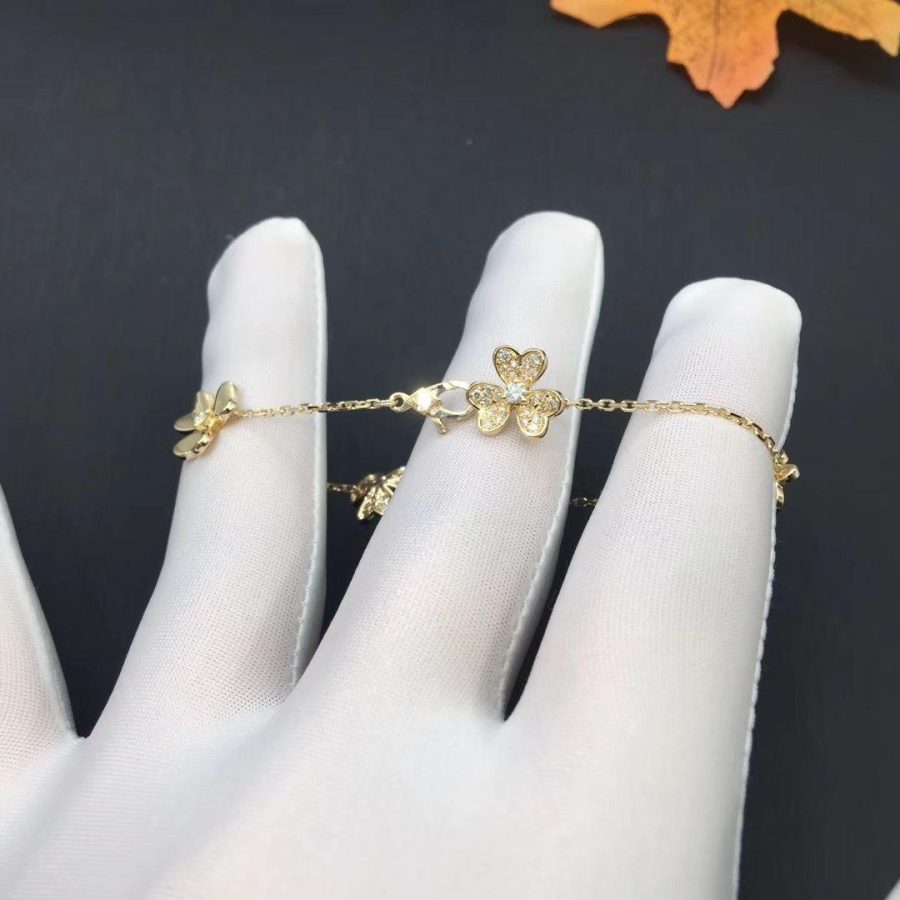DIANA FRIVOLE GOLD 5 FLOWERS BRACELET