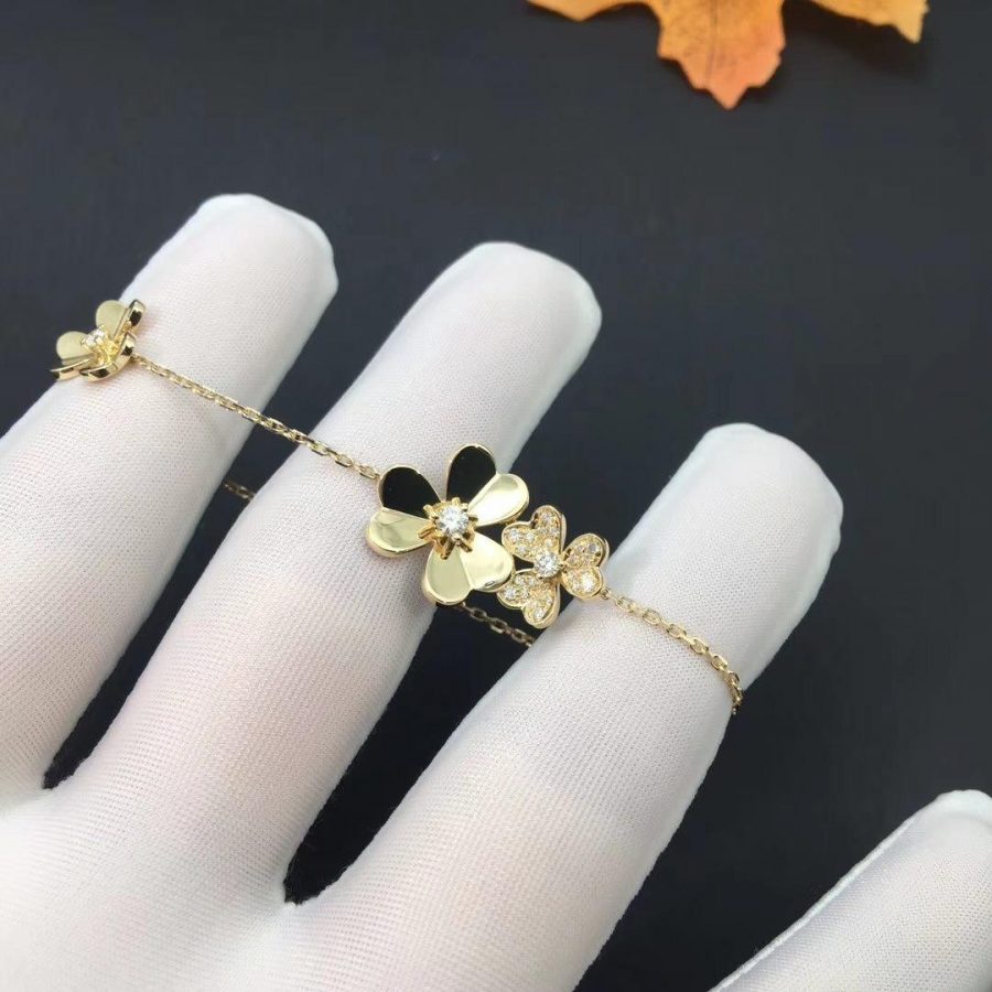 DIANA FRIVOLE GOLD 5 FLOWERS BRACELET