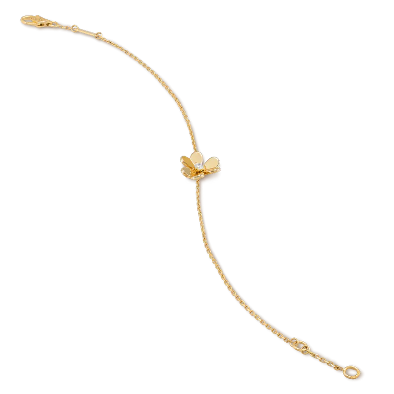 DIANA FRIVOLE GOLD FLOWER PINK MALACHITE BRACELET