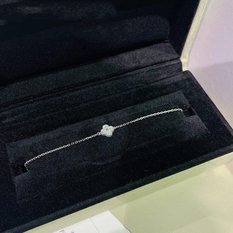 DIANA CLOVER SINGLE FLOWER BRACELET SILVER