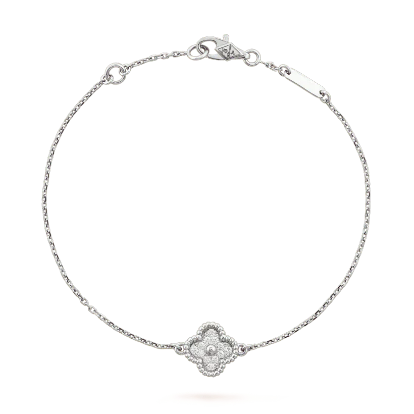 DIANA CLOVER SINGLE FLOWER BRACELET SILVER