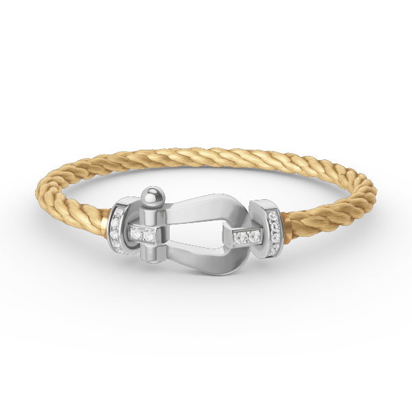 DIANA FORCE LARGE HORSESHOE HALF DIAMOND BRACELET SILVER