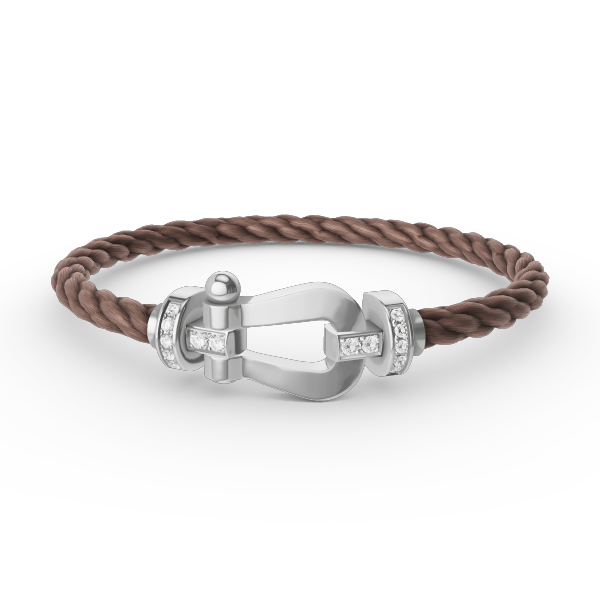 DIANA FORCE LARGE HORSESHOE HALF DIAMOND BRACELET SILVER