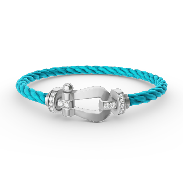 DIANA FORCE LARGE HORSESHOE HALF DIAMOND BRACELET SILVER