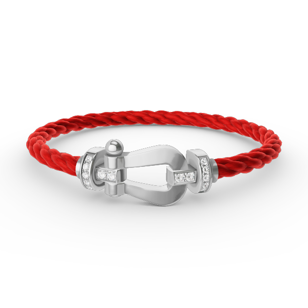 DIANA FORCE LARGE HORSESHOE HALF DIAMOND BRACELET SILVER