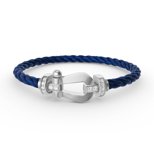 DIANA FORCE LARGE HORSESHOE HALF DIAMOND BRACELET SILVER