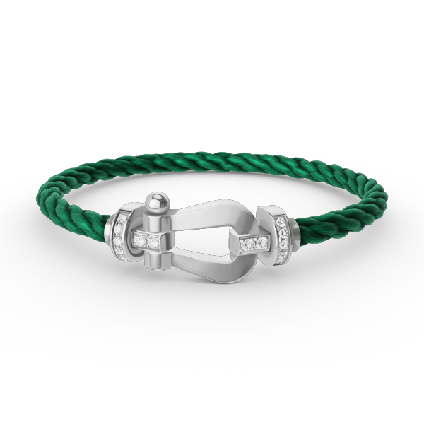 DIANA FORCE LARGE HORSESHOE HALF DIAMOND BRACELET SILVER