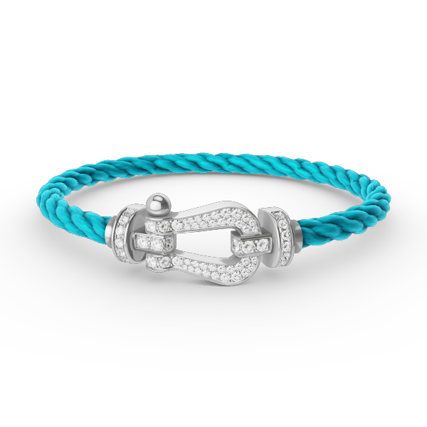 DIANA FORCE LARGE HORSESHOE FULL DIAMOND BRACELET SILVER