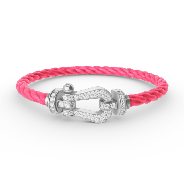 DIANA FORCE LARGE HORSESHOE FULL DIAMOND BRACELET SILVER
