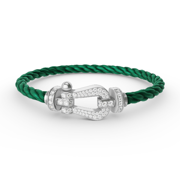 DIANA FORCE LARGE HORSESHOE FULL DIAMOND BRACELET SILVER