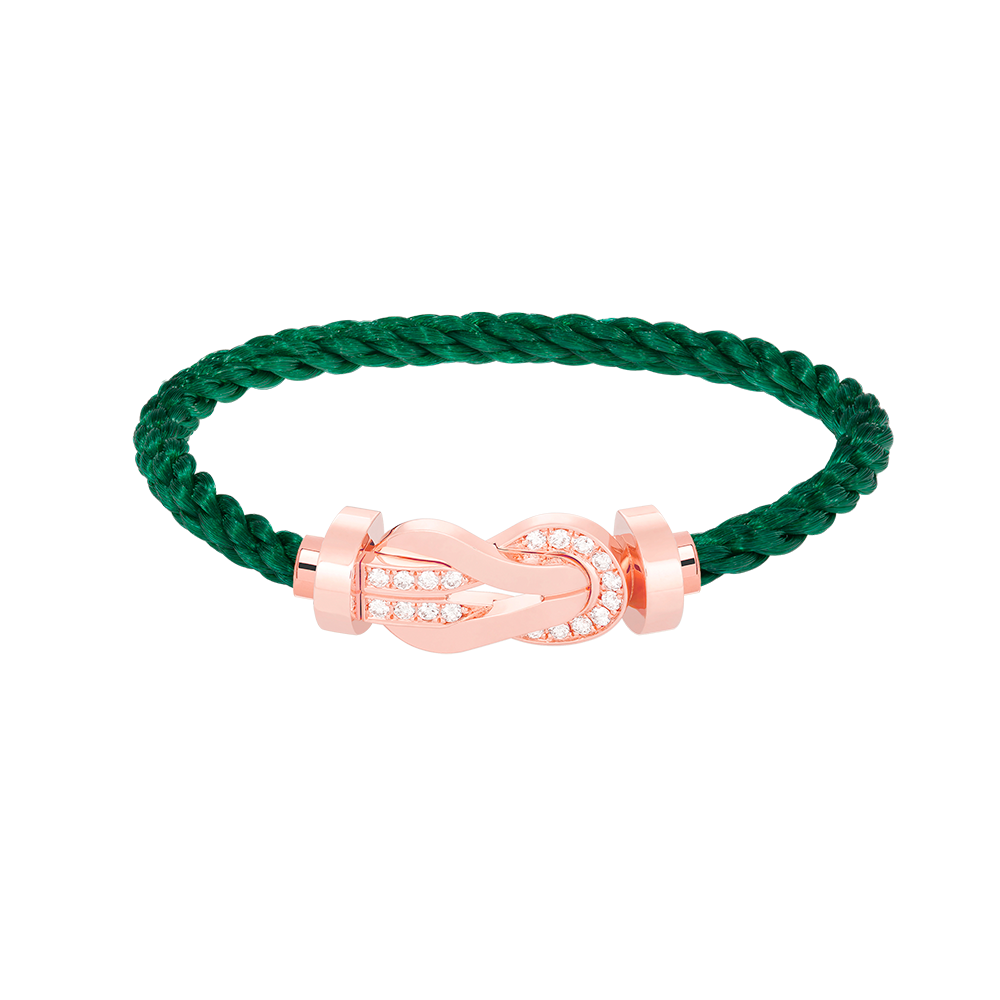 DIANA CHANCE LARGE 8 FIGURE BUCKLE HALF DIAMOND BRACELET ROSE GOLD