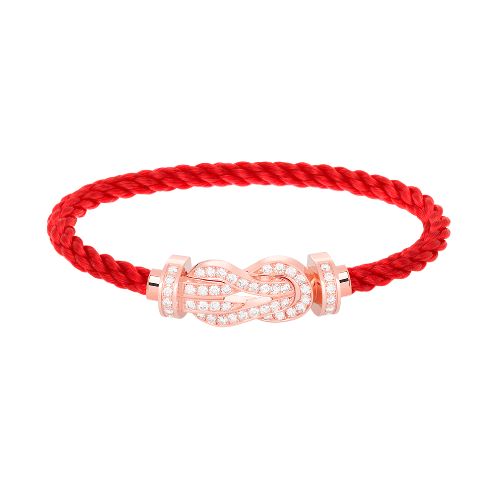 DIANA CHANCE LARGE 8 FIGURE BUCKLE FULL DIAMOND BRACELET ROSE GOLD