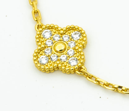 DIANA CLOVER BRACELET 5 MOTIFS GOLD DIAMOND