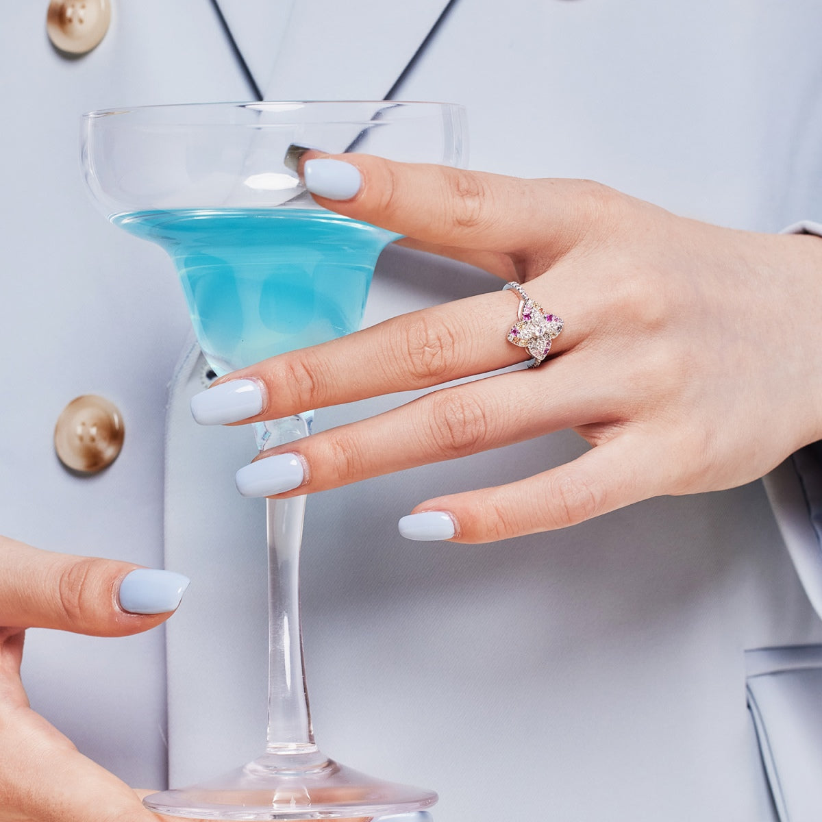 [HOT]Luxurious Colorful Flower Shape Banquet Ring