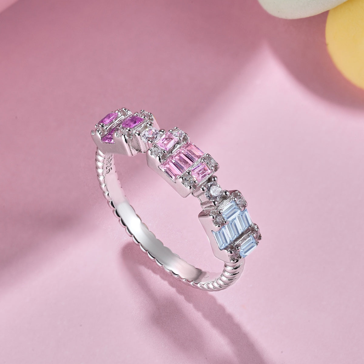 [HOT]Unique Colorful Emerald Cut Party Ring