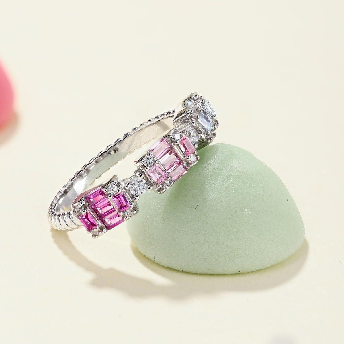 [HOT]Unique Colorful Emerald Cut Party Ring
