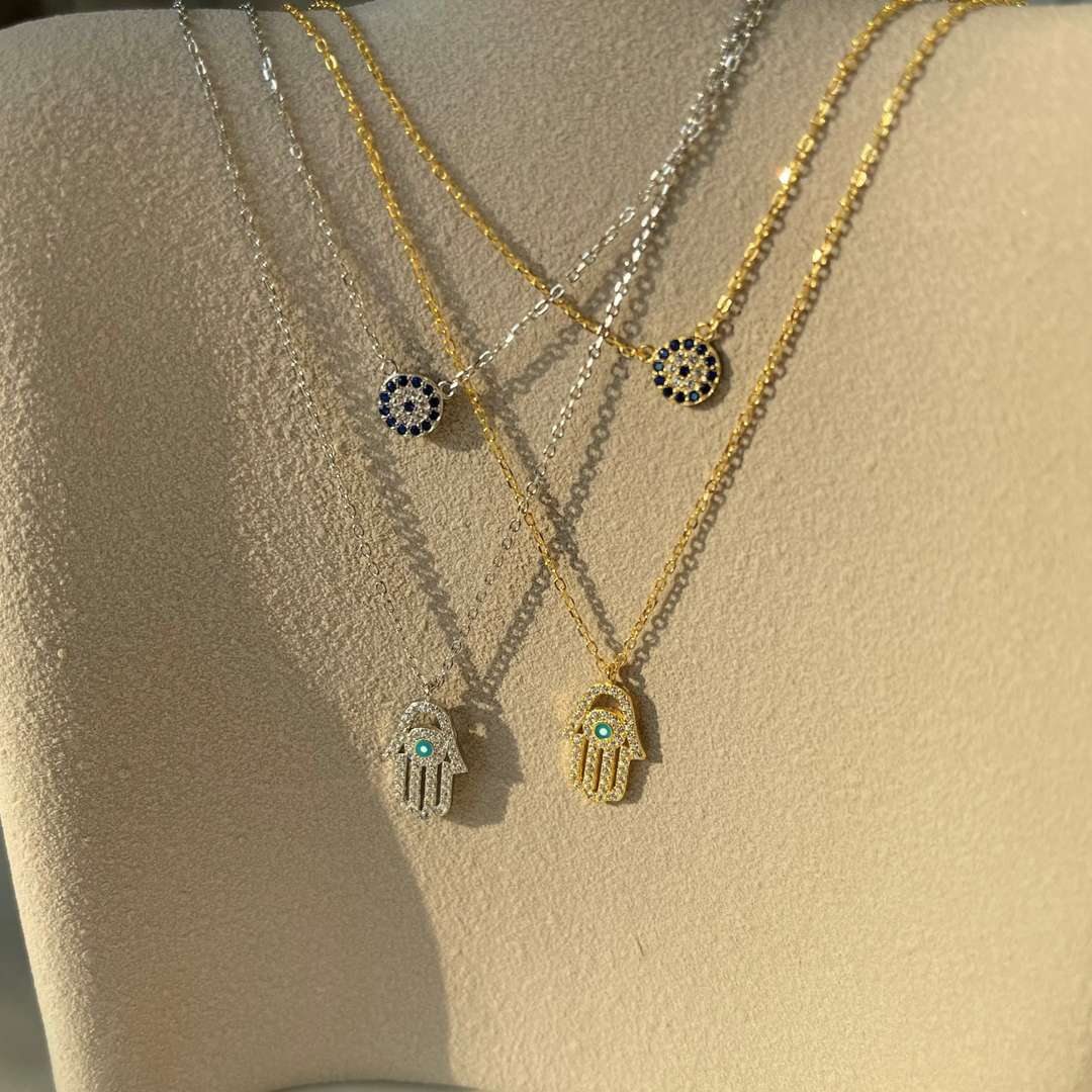 [HOT]Demon Eye Hamsa Palm Necklace